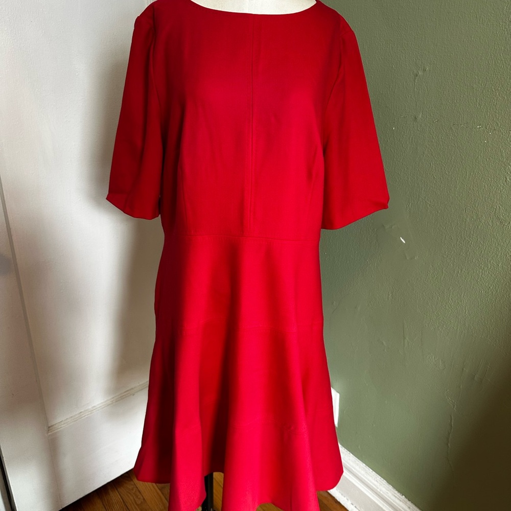Boden Vibrant Red Midi Dress 14R